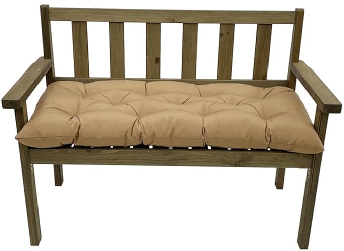 Srutirbo Indoor Outdoor Bench Cushion, Waterproof Swing Cushion Seat Chair Replacement Pads Pillow for Lounger Garden Furniture Patio Metal Wooden (Khaki, 39 * 20inch)