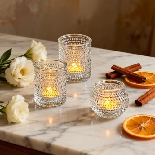 Rubtlamp 24 Pack Votive Candle Holder, Clear Glass Tea Light Candle Holders, Vintage Candle Holder for Floating Candle, Tealight Candle Holders for Centerpiece Wedding Decor Home Decoration - Image 4