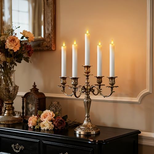7 Inches Dripless Flameless Taper Candles with Remote Timer Dimmer, Real Wax Battery Candlesticks, 3D Flame Fake Candlesticks for Home Wedding Christmas Decor, White, 6 Pcs - Image 4