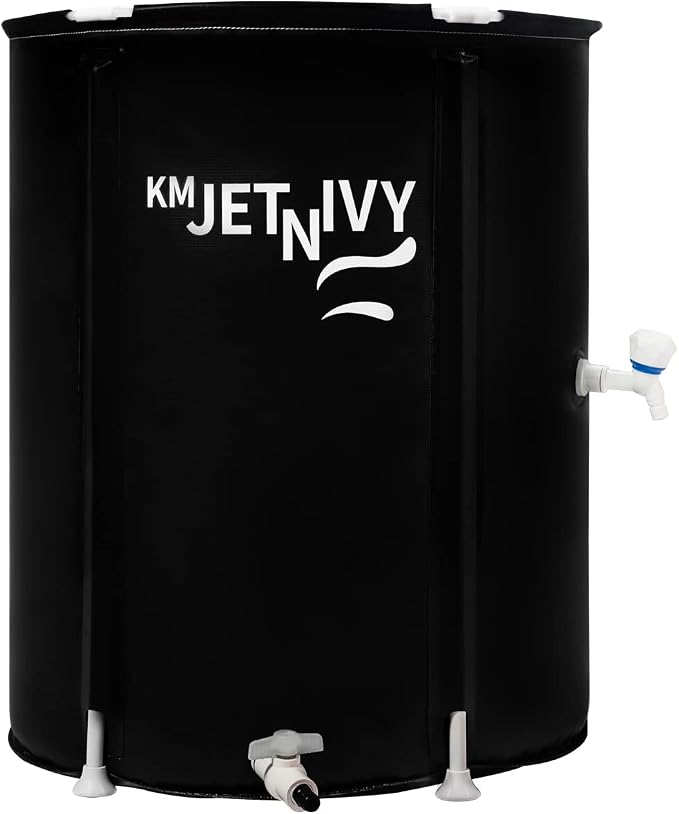 Rain Barrel Upgrade Anti-Collapse Collapsible Rainwater Collection System,Portable Water Storage Tank,Garden Water Catcher (Black, 50)