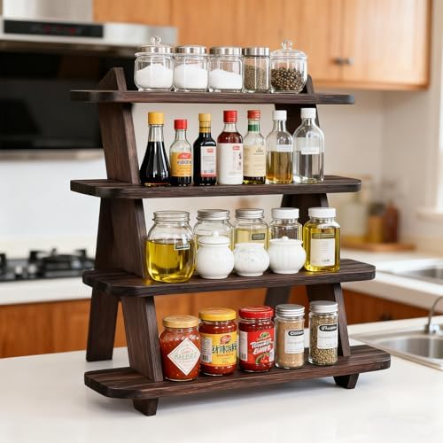 Wooden Display Stand, Tiered Cupcake Stand, 4 Tier Display Stand Riser - Image 3
