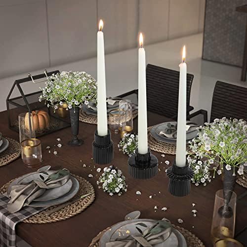Vixdonos Taper Glass Candlestick Holders Tealight Candle Holders for Table Centerpieces, Wedding Decor and Dinner Party (6 Pcs, Black) - Image 4