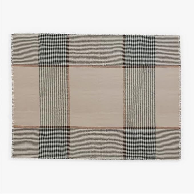 Outer Insect-Repellent Throw Blanket with Bug Shield Technology,Lightweight Outdoor Blanket for Backyard,Camping,Picnic and Beach,Striped Plaid,60” x 80”