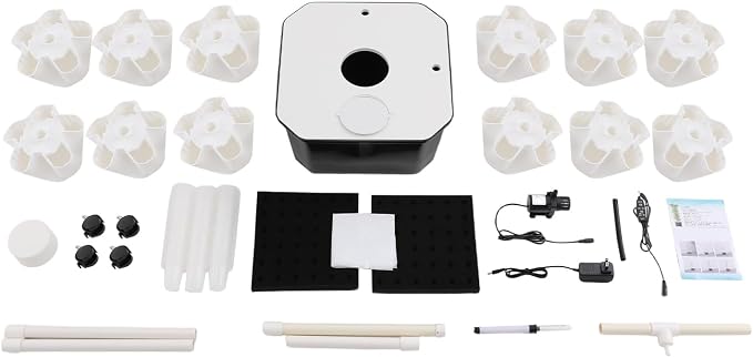 Hydroponic Tower 60 Pods 12 Tiers Hydroponics Growing System Vertical Garden System with 25L Water Tank and Pump for Indoor Outdoor Home, Balcony & Patio