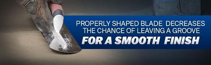 Marshalltown Fully Rounded Concrete Finishing Trowel, Blue Steel Blade, DuraSoft Handle, 20 x 4, Assembled in USA, MXS20BRD