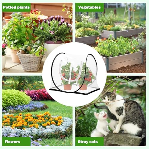 2 Pcs Garden Plant Protector Covers with Mesh Vents, 26.8"x25.6"x16.9" Pop Up Insect Barrier for Raised Beds, Easy Setup Netting to Guard Vegetables, Seedlings, Potted Plants Outdoor - Image 5