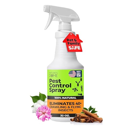 Nature’s Dome Pest Control Spray 32 Oz | Natural Ant Killer & Bug Spray for Indoor & Outdoor Use | Eco-Friendly Bug Spray for Flea, Ticks, Ant & Mosquitos | Safe for Pets and Kids
