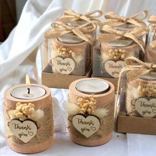 10 Pack Tealight Candle Holders Wedding Favors for Guests - Return Gifts Bridal Shower, Party Favors Adults for Guest, Thank You Gifts - Decorative for Table Centerpiece - Image 4