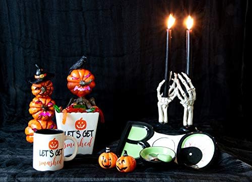 Boston International Halloween Taper Candle Holders, Set of 2, 3 x 8-Inches, Skeleton Hands - Image 3