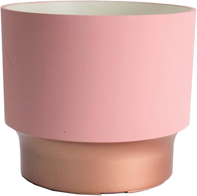 The HC Companies 7 Inch Sprite Succulent Pot 6.95"x6.95"x6.21Inch in Blush with Copper Bottom Color