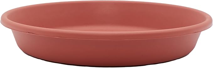 The HC Companies Flower Pot Saucers - Plastic Plant Saucer for Outdoors & Indoors - Traditional Design Plant Pot Trays for Water Drainage - Durable & Stylish Round Plant Tray (6-inch Clay)