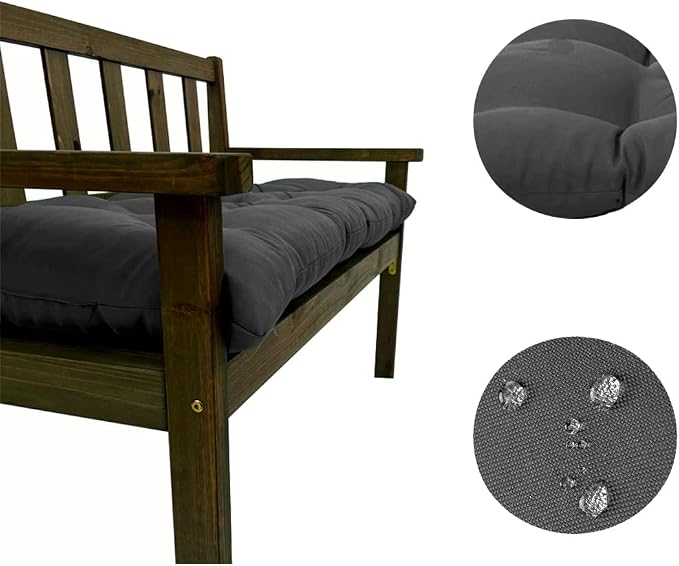 Srutirbo Indoor Outdoor Bench Cushion, Waterproof Swing Cushion Seat Chair Replacement Pads Pillow for Lounger Garden Furniture Patio Metal Wooden (Dark Grey, 47 * 20inch)