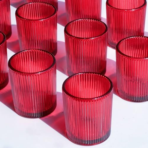 VOHO 24pcs Red Votive Candle Holders for Table Centerpiece Valentines Day by VOHO