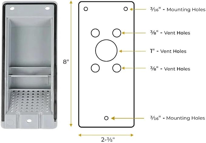 Shipping Container Air Vent, Cross Flow Ventilation - Light Grey