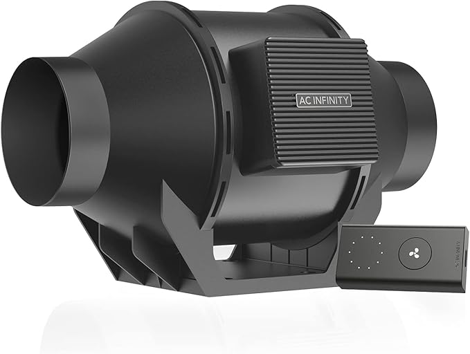 AC Infinity CLOUDLINE A4, Quiet 4” Inline Duct Fan with Speed Controller | EC Motor - Ventilation Exhaust Fan for Heating Cooling Booster, Grow Tents, Hydroponics
