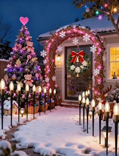 25 Pack Outdoor Lights Plug in, 38.5FT Outdoor Pathway Lighting with Heavy Duty Stakes, Waterproof Landscape Lights for Yard, Garden, Walkway, Driveway, Patio, Christmas Decorations​ - Image 4
