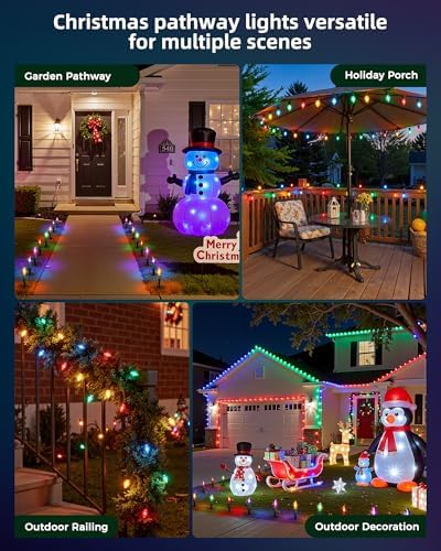 Christmas Pathway Lights Outdoor,28 Ft C9 Lights with 60 Multicolor Bulbs - Image 4