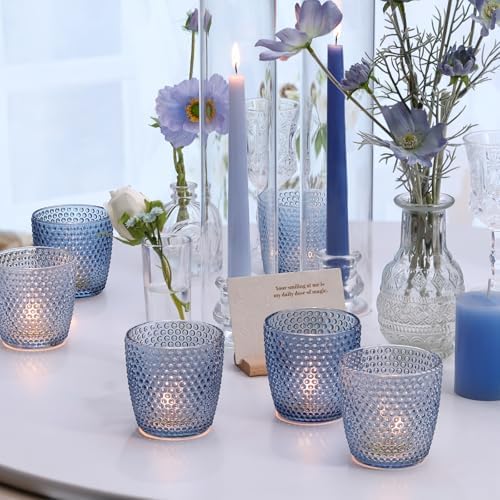 Volens Colored Blue Votive Candle Holder 12pcs Glass Tealight Candle Holder - Image 3