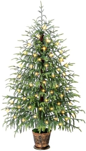 BLEUM CADE 4FT Small Norfolk Pine Tree with Lights, Christmas Tree by BLEUMCADE