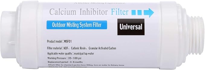 Yoption Calcium Inhibitor Filter, Outdoor Misting System Filter, for Preventing Scale Buildup and Clogging of Garden Patio Misters - 4 Pack