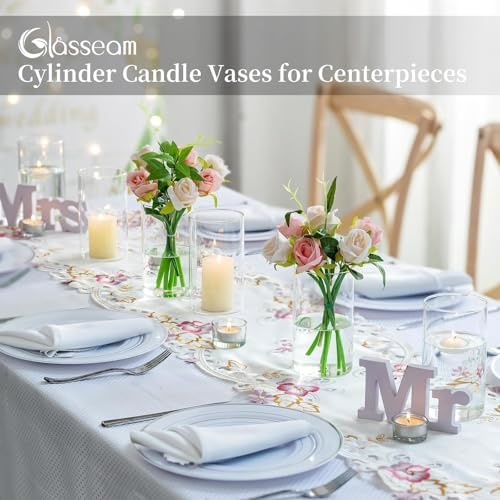 Glasseam Cylinder Vases for Centerpieces, 6Pcs Clear Glass Vase for Flowers - Image 2