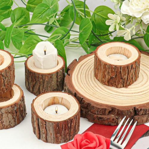 36 Pack Wooden TeaLight Candle Holders, OD:3 Inch, ID:2.2 Inch Wood Votive Tealight Holders for Home, Wedding, Party, and Holiday Decor - Image 4