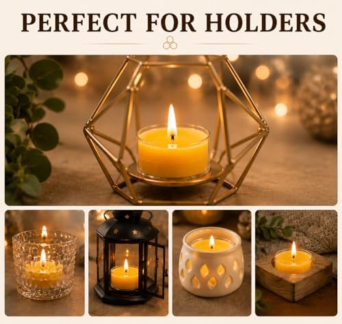 Beeswax Tea Lights Candles 16 Pack, 4 Hours Clean Burn - Image 4