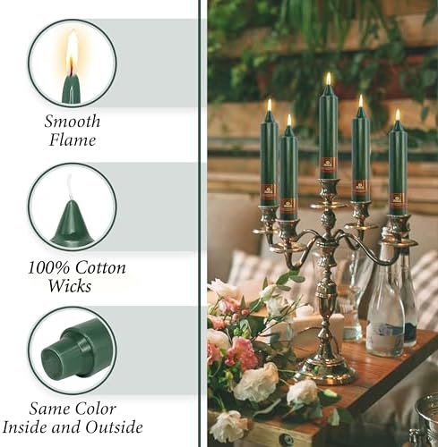 Dark Green Taper Candle Candle Sticks, 7 Inch Mini Pillar Candles, 4PCS Handmade Unscenteds Candlesticks for Festive, Party, Spell, Wedding, Home Decor - Image 3