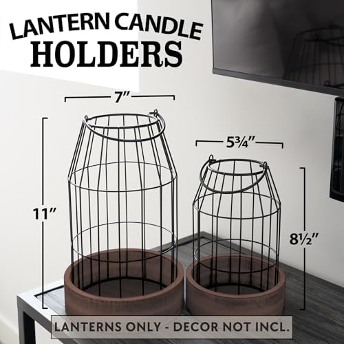 Rustic Farmhouse Lantern Decor Set of 2 - Stylish Decorative Lanterns - Image 5