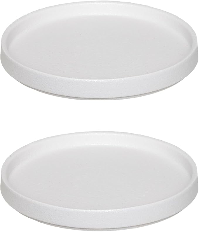 2 Pack Plant Water Catcher Tray - 7 Inch Ceramic Plant Saucer for Indoors/Outdoors, Round Flower Pot Saucer Plant Pot Saucer Plant Drip Trays for Potted Plants Drainage(Frosted White)