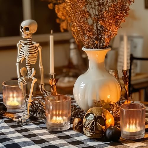 Homemory 24 Pcs Glass Votive Candle Holders, Clear Tealight Candle Holder, Vintage Candle Holders Bulk for Table Centerpieces, Christmas, Baby Shower, Birthday, Wedding - Image 7