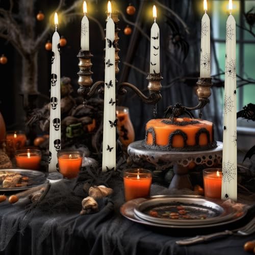 Nuanchu 12 Pcs Halloween Taper Candles 10.6 Inch Ghost Candle Sticks - Image 4