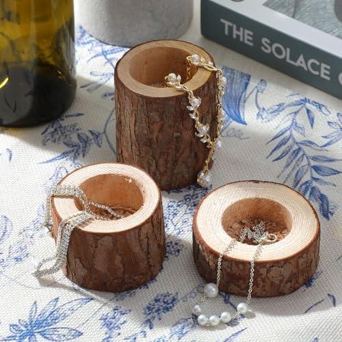 18 Pcs Wooden Tea Light Candle Holders, 3 Sizes, Rustic Tealight Candle Holders for Rustic Centerpieces for Dining Table Wedding Party - Image 5