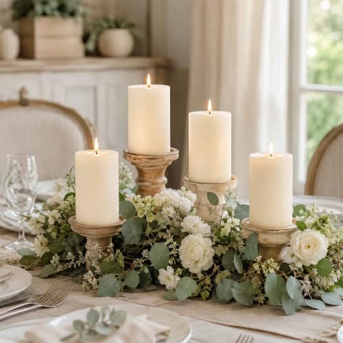 Soy Wax Creamy White Pillar Candles,Non-Toxic, 2.8x4 Inch,6 Pack,330 H Burn - Image 6