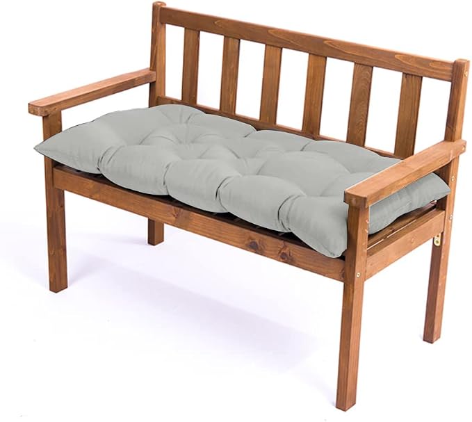 Srutirbo Indoor Outdoor Bench Cushion, Waterproof Swing Cushion Seat Chair Replacement Pads Pillow for Lounger Garden Furniture Patio Metal Wooden (Light Grey, 59 * 20inch)