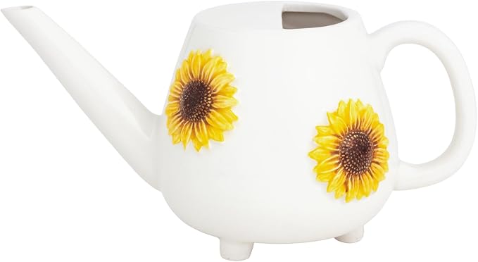 Mud Pie Sunflower Ceramic Watering Can