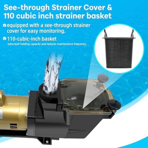 W3SP2615X20 2HP Pool Pump fits for Hayward Super Pool Pump | 115/230V Single Speed, SP2615X20, for All In-Ground Pool