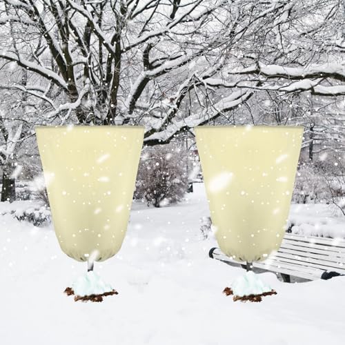 4 Pcs Plant Covers Freeze Protection 35.4" x 59", Beige - Image 4
