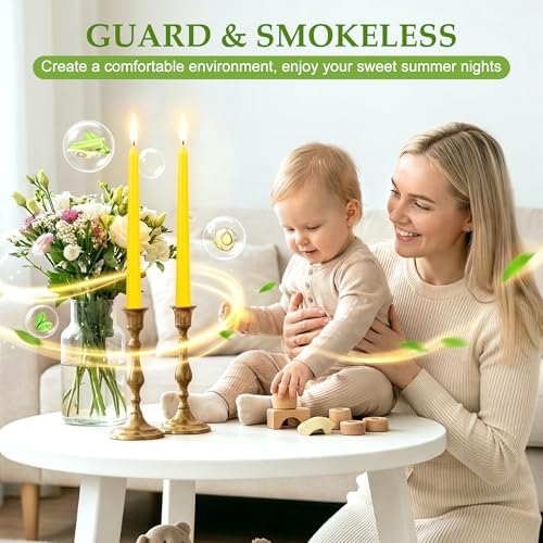 Citronella Taper Candles, 12-Pack 10-Inch Long Citronella Candle Sticks - Image 4