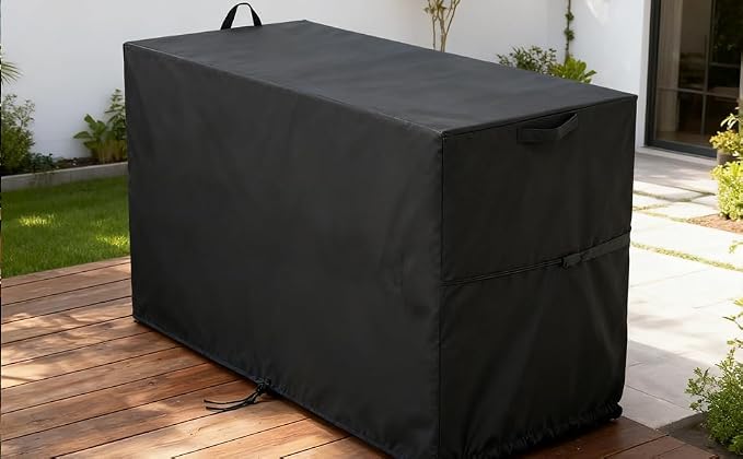 Deck Box Cover Fit for Keter Westwood 150 Gallon Resin Large Deck Box, Patio Furniture Cushion Storage Box Cover Waterproof Dustproof for Outdoor Storage Box- 63” Lx 30”W x 25”H