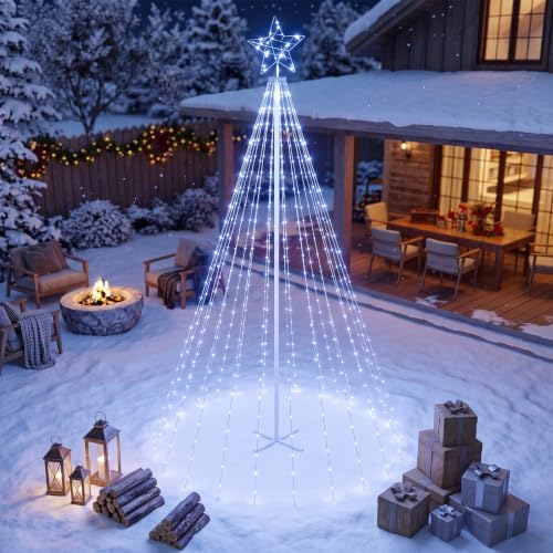 Tangkula 10 FT Outdoor Lighted Christmas Cone Tree Lights, 560 LED Lights by TANGKULA