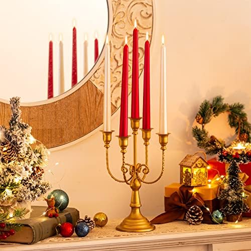 Sziqiqi Gold Candelabra Candle Holders for Wedding Christmas, 5 Arms - Image 2