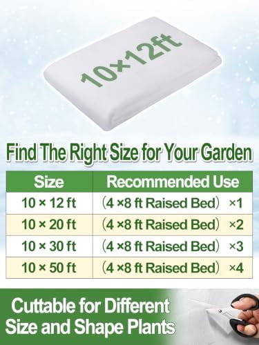 10 x 12 ft Plant Covers Freeze Protection, Easy-Cut Frost Cloth - Image 3