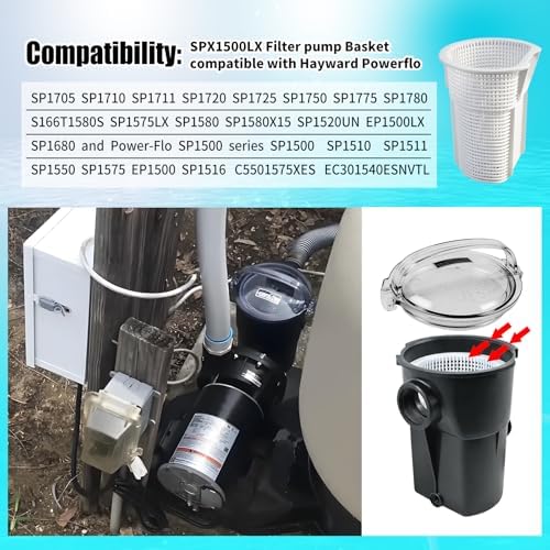 SPX1500LX Filter Pump Basket Compatible with Hayward Powerflo LX/II Series | XQK Strainer Basket Compatible with Hayward Power-Flo LX SP1580 SP1580X15 SP1520UN EP1500LX SP1575LX SP1680, II SP1700 SP1705