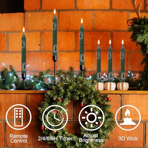 Wondise Christmas Flameless Taper Candles with Remote and Timer - Image 4