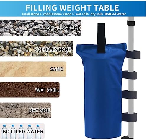 Joramoy Heavy Duty Canopy Weight SandBags(150LBS) 4 Pcs, Blue(Without Sand) - Image 5