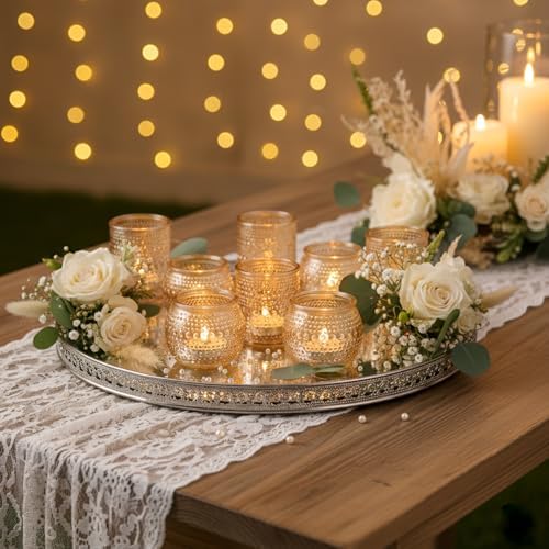40 Pcs Gold Candle Holders Bulk- Gold Centerpieces for Tables, Assorted Tealight Candle Holders for Wedding Shower, Bridal Shower, Rehearsal Dinner, Engagement, Birthday Party Decorations - Image 4