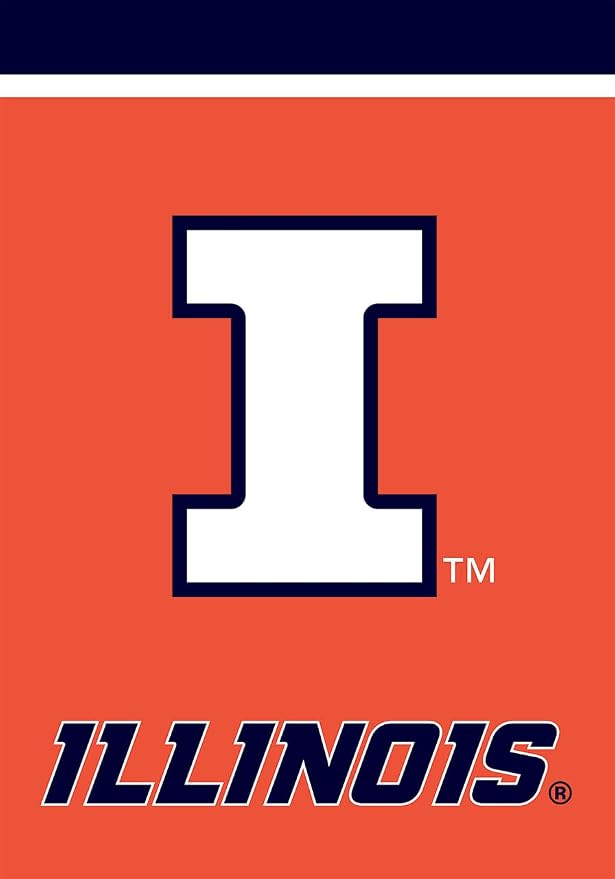 Briarwood Lane House Flag 40x28 For Outdoor Illinois Fighting Illini NCAA Licensed House Flag
