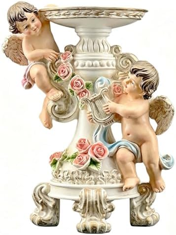 Angel Candle Holder Figurine Painted Resin Table Decor Home by BigStoneArt
