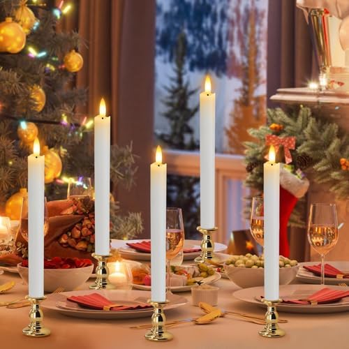 HINZER 6Pcs Flameless Taper Candles with Remote, Fall Home Wedding Decor - Image 5